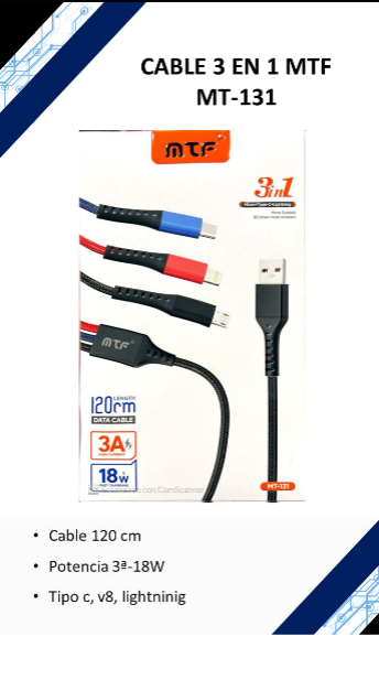 Cable 3 en 1 MTF MT-131