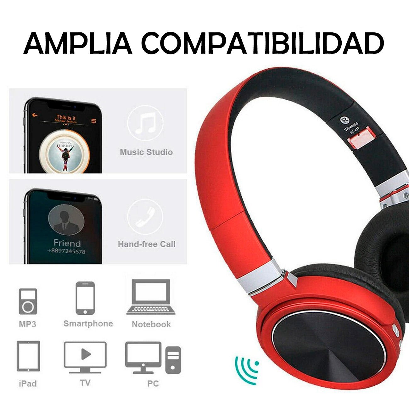 Auriculares Bluetooth Inalámbricos de Diadema